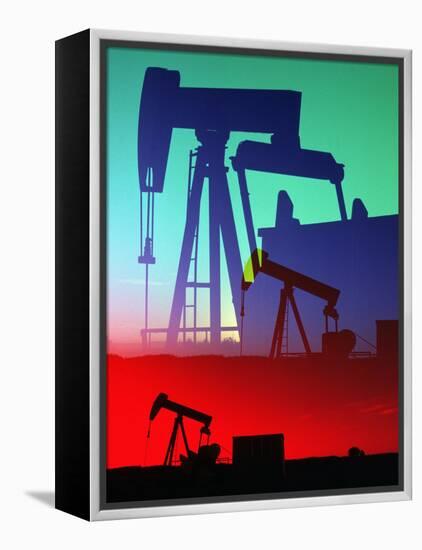 Oil Pumps, Colorado-Chris Rogers-Framed Premier Image Canvas