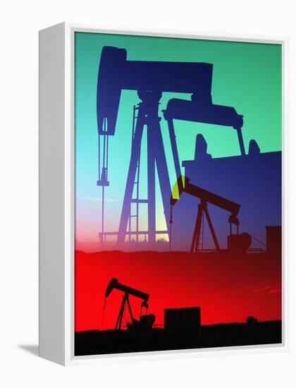 Oil Pumps, Colorado-Chris Rogers-Framed Premier Image Canvas