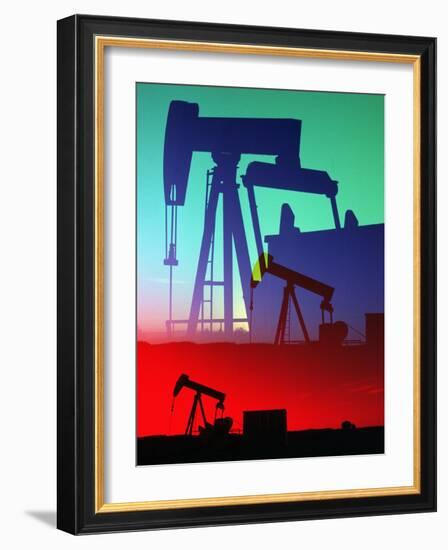 Oil Pumps, Colorado-Chris Rogers-Framed Photographic Print
