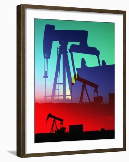 Oil Pumps, Colorado-Chris Rogers-Framed Photographic Print