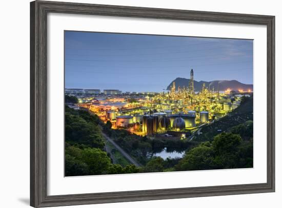 Oil Refineries in Wakayama, Japan.-SeanPavonePhoto-Framed Photographic Print