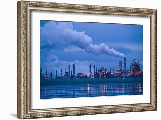 Oil Refinery At Dusk-David Nunuk-Framed Photographic Print