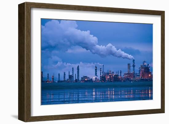 Oil Refinery At Dusk-David Nunuk-Framed Photographic Print