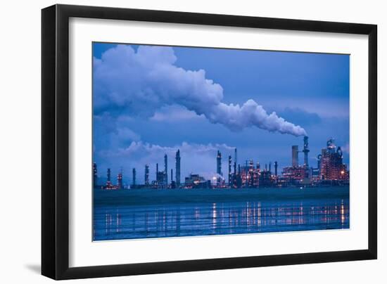 Oil Refinery At Dusk-David Nunuk-Framed Photographic Print