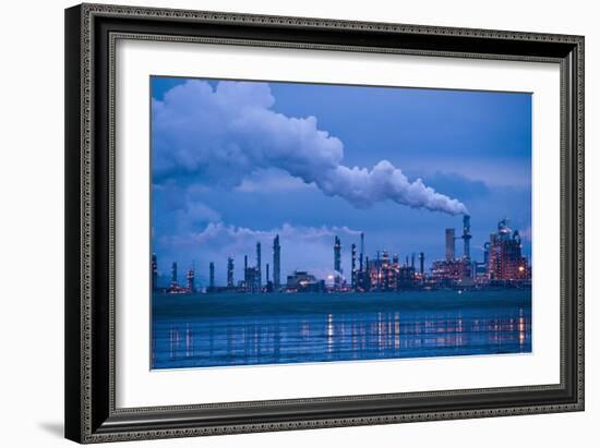 Oil Refinery At Dusk-David Nunuk-Framed Photographic Print