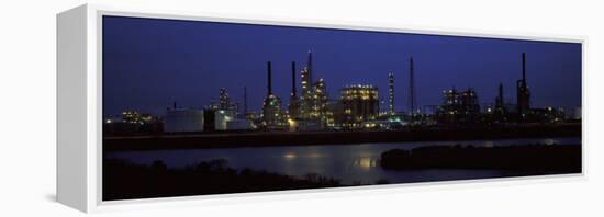 Oil Refinery at Night, Texas, USA-null-Framed Premier Image Canvas