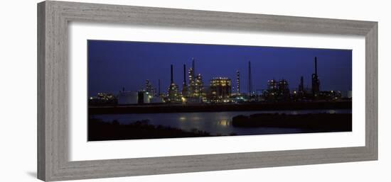 Oil Refinery at Night, Texas, USA-null-Framed Photographic Print