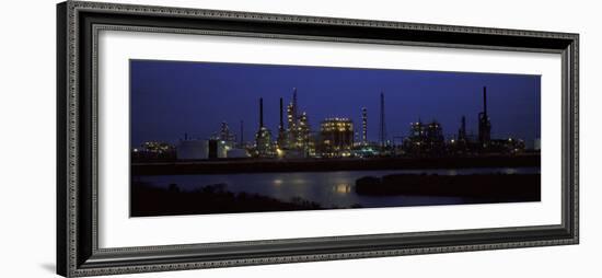 Oil Refinery at Night, Texas, USA-null-Framed Photographic Print