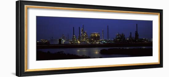 Oil Refinery at Night, Texas, USA-null-Framed Photographic Print