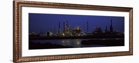 Oil Refinery at Night, Texas, USA-null-Framed Photographic Print