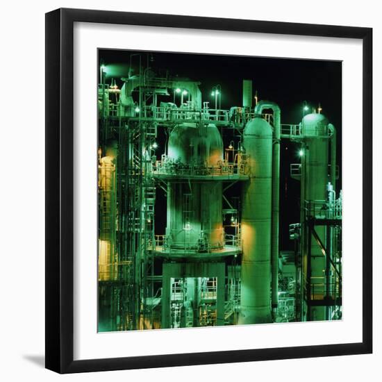 Oil Refinery At Night-Kaj Svensson-Framed Premium Photographic Print