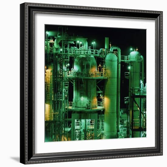 Oil Refinery At Night-Kaj Svensson-Framed Premium Photographic Print