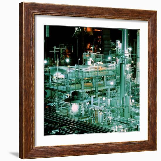 Oil Refinery At Night-Kaj Svensson-Framed Premium Photographic Print