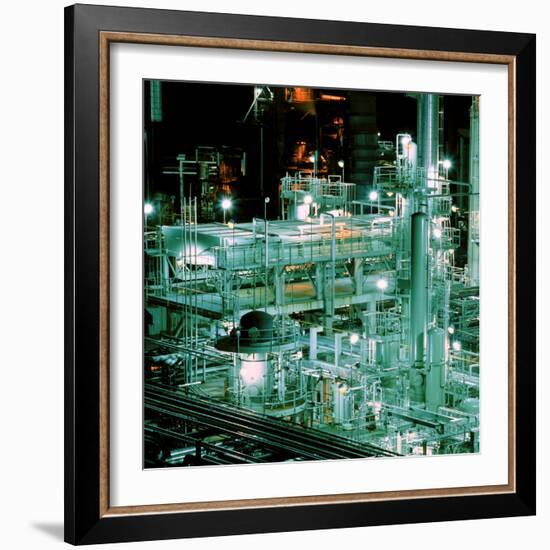 Oil Refinery At Night-Kaj Svensson-Framed Premium Photographic Print