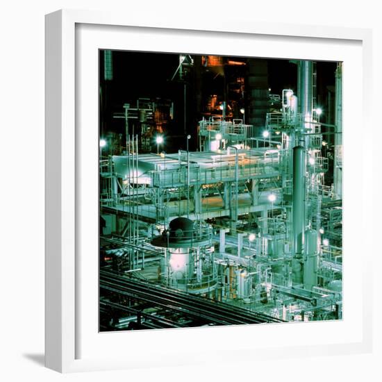 Oil Refinery At Night-Kaj Svensson-Framed Premium Photographic Print