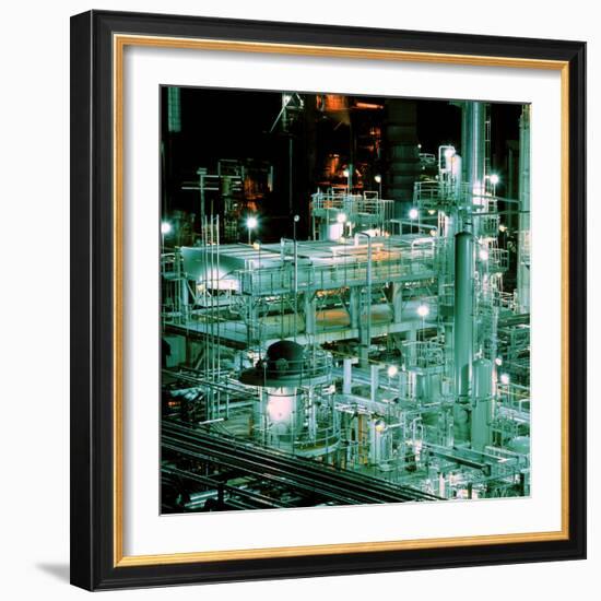 Oil Refinery At Night-Kaj Svensson-Framed Premium Photographic Print