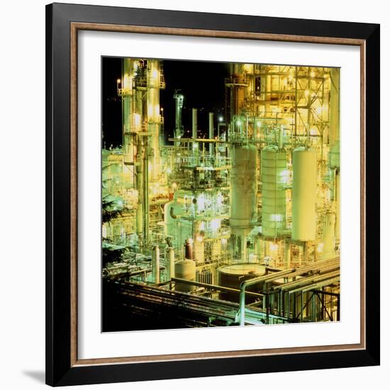 Oil Refinery At Night-Kaj Svensson-Framed Premium Photographic Print