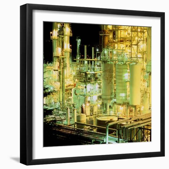 Oil Refinery At Night-Kaj Svensson-Framed Premium Photographic Print