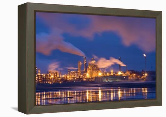 Oil Refinery At Night-David Nunuk-Framed Premier Image Canvas