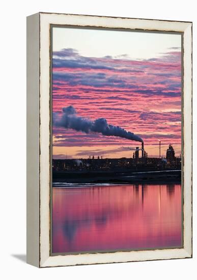 Oil Refinery At Sunset-David Nunuk-Framed Premier Image Canvas