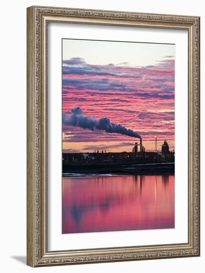 Oil Refinery At Sunset-David Nunuk-Framed Photographic Print