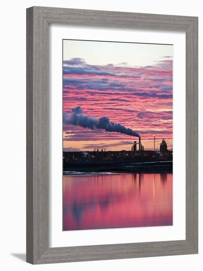 Oil Refinery At Sunset-David Nunuk-Framed Photographic Print