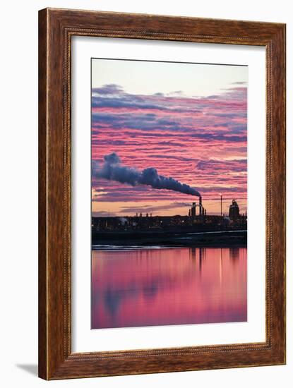 Oil Refinery At Sunset-David Nunuk-Framed Photographic Print