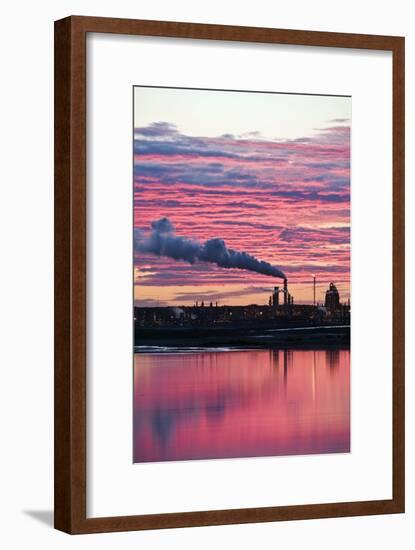 Oil Refinery At Sunset-David Nunuk-Framed Photographic Print