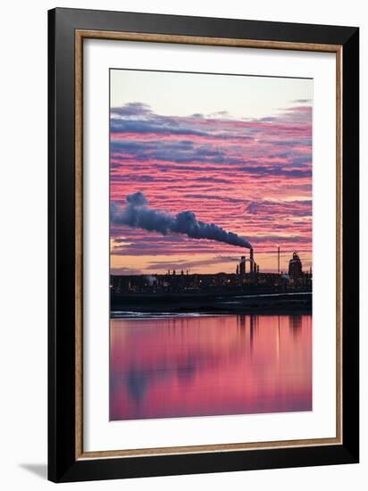 Oil Refinery At Sunset-David Nunuk-Framed Photographic Print