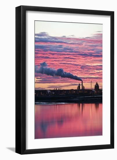 Oil Refinery At Sunset-David Nunuk-Framed Photographic Print