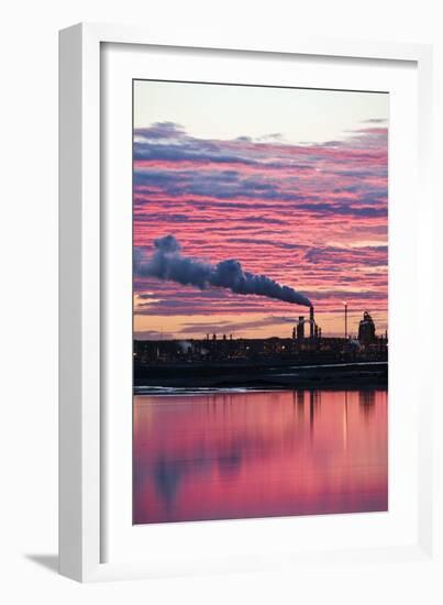 Oil Refinery At Sunset-David Nunuk-Framed Photographic Print