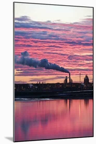 Oil Refinery At Sunset-David Nunuk-Mounted Photographic Print