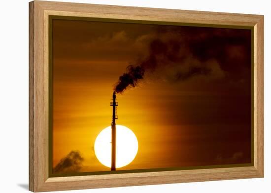 Oil Refinery Gas Flare, Aruba-Paul Souders-Framed Premier Image Canvas