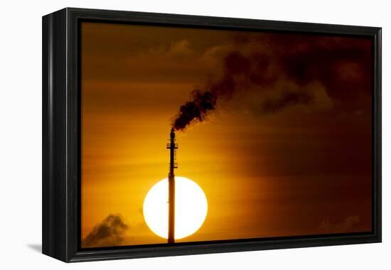 Oil Refinery Gas Flare, Aruba-Paul Souders-Framed Premier Image Canvas