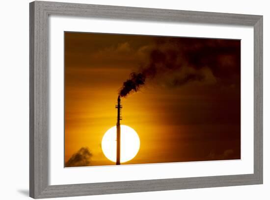 Oil Refinery Gas Flare, Aruba-Paul Souders-Framed Photographic Print