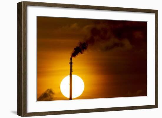 Oil Refinery Gas Flare, Aruba-Paul Souders-Framed Photographic Print