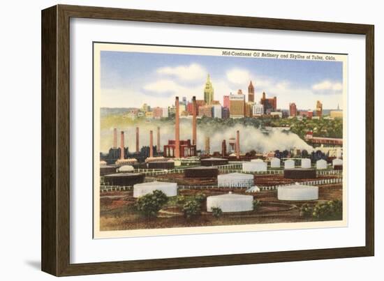 Oil Refinery, Skyline, Tulsa, Oklahoma-null-Framed Art Print