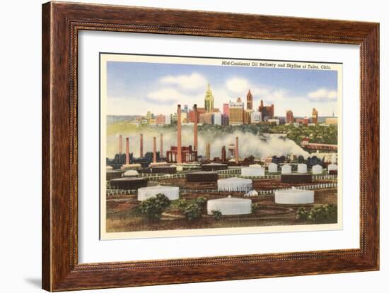 Oil Refinery, Skyline, Tulsa, Oklahoma-null-Framed Art Print