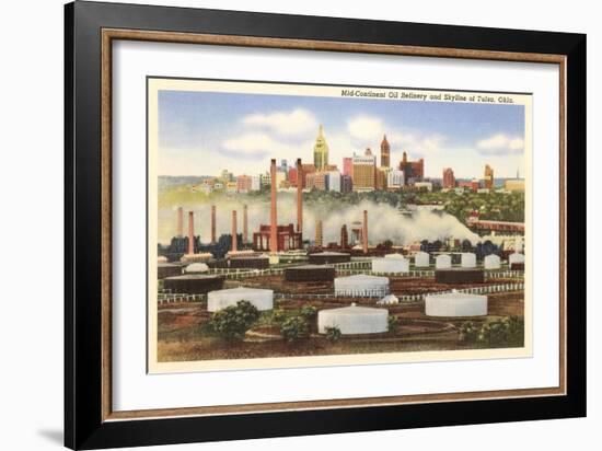 Oil Refinery, Skyline, Tulsa, Oklahoma-null-Framed Art Print