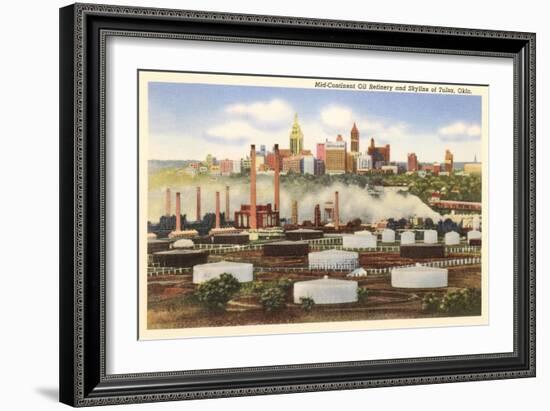 Oil Refinery, Skyline, Tulsa, Oklahoma-null-Framed Art Print