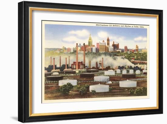 Oil Refinery, Skyline, Tulsa, Oklahoma-null-Framed Art Print