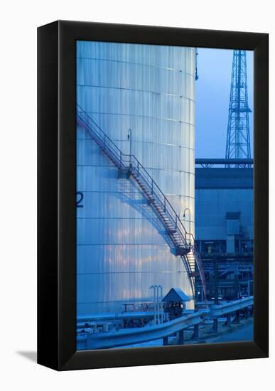 Oil Refinery Storage Tank-Paul Rapson-Framed Premier Image Canvas