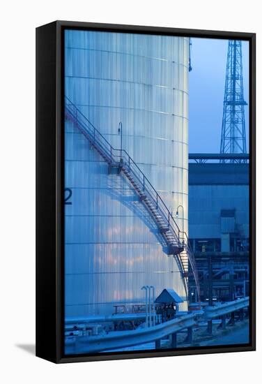 Oil Refinery Storage Tank-Paul Rapson-Framed Premier Image Canvas