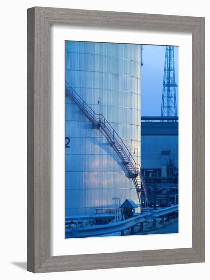 Oil Refinery Storage Tank-Paul Rapson-Framed Photographic Print