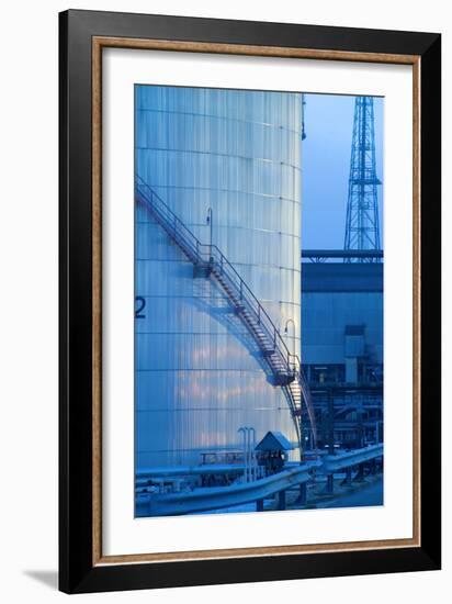 Oil Refinery Storage Tank-Paul Rapson-Framed Photographic Print