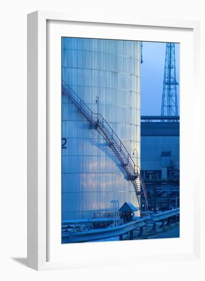 Oil Refinery Storage Tank-Paul Rapson-Framed Photographic Print