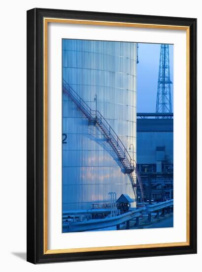Oil Refinery Storage Tank-Paul Rapson-Framed Photographic Print