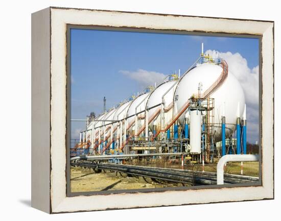 Oil Refinery Storage Tanks-Paul Rapson-Framed Premier Image Canvas