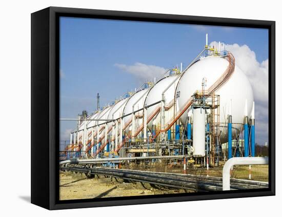 Oil Refinery Storage Tanks-Paul Rapson-Framed Premier Image Canvas