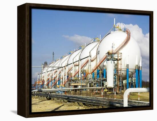 Oil Refinery Storage Tanks-Paul Rapson-Framed Premier Image Canvas
